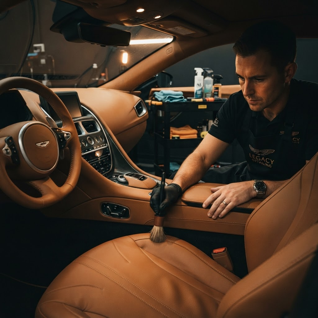 Zibo Weber bei der professionellen Innenraumaufbereitung eines Fahrzeugs